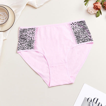 Plus Size Side Waist Print High Waist Panty(3 Packs)