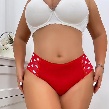 Plus Size Side Waist Print High Waist Panty(3 Packs)
