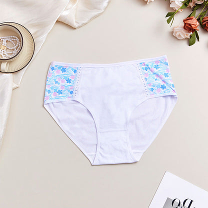 Plus Size Side Waist Print High Waist Panty(3 Packs)