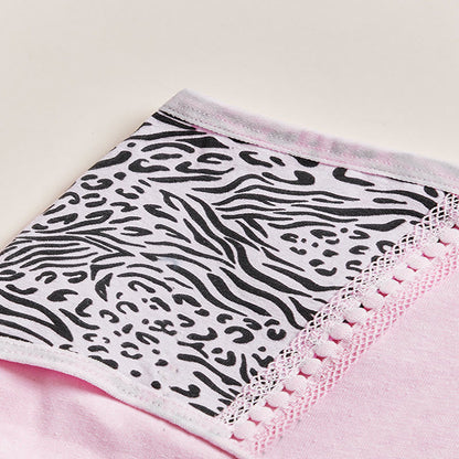 Plus Size Side Waist Print High Waist Panty(3 Packs)