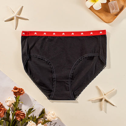 Plus Size High Elastic Lace Printed Panty(3 Packs)