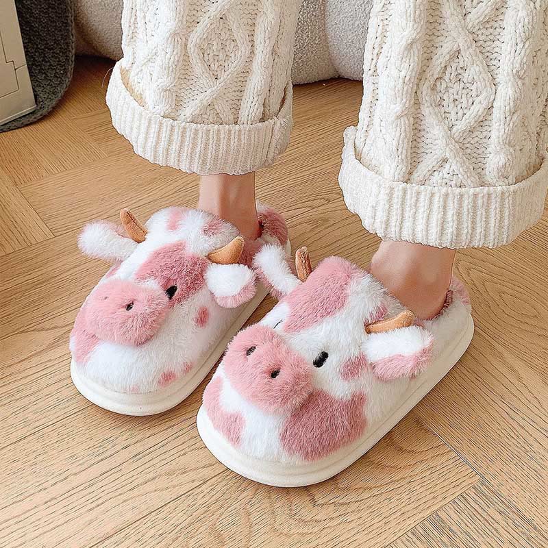 Plusock Plus Size Plush Cow Slippers - image 4