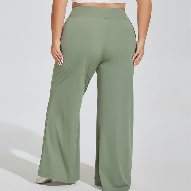 Plusock Plus Size High Waist Yoga Wide Leg Fitness Pants - image 4