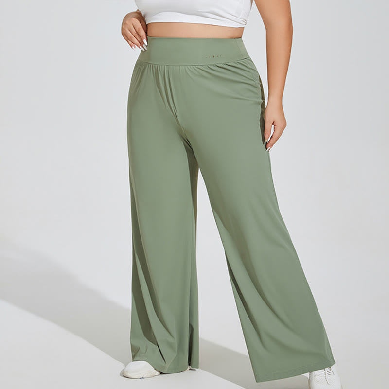 Plusock Plus Size High Waist Yoga Wide Leg Fitness Pants - image 3