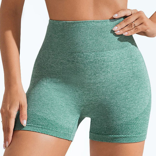 Plusock Seamless High Elastic High Waist Yoga Shorts - Green - 4XL - image 0
