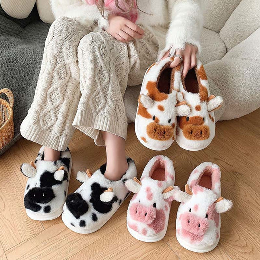 Plusock Plus Size Cartoon Cow Slippers - image 0