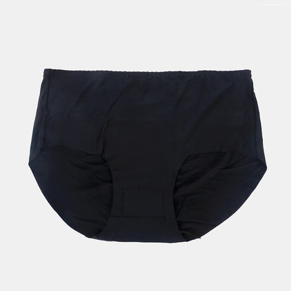 Plus Size Mid-rise Cotton Crotch Seamless Ice Silk Panty(3 Packs)