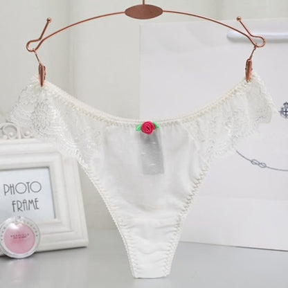 Plus Size Sexy Lace Rose Thong(3 Packs)
