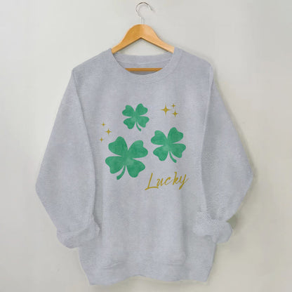 Plusock Plus Size Four Leaf Clover Sweatshirt