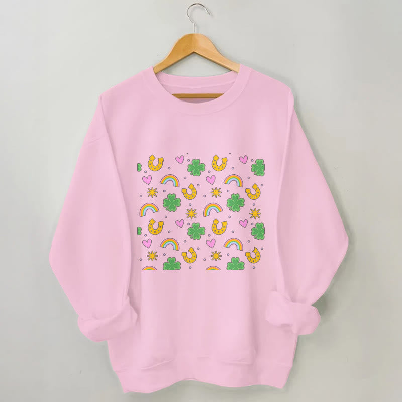 Plus Size Pink Heart Sweatshirt