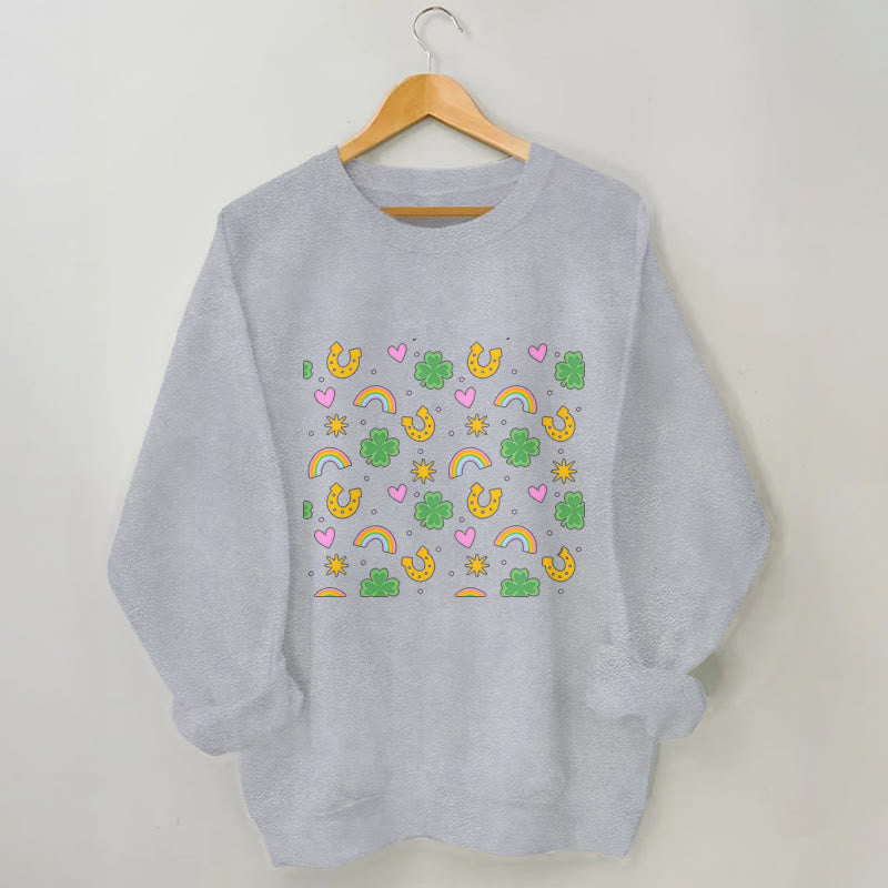 Plus Size Pink Heart Sweatshirt