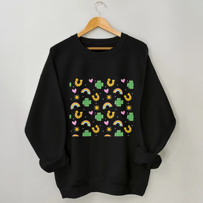 Plus Size Pink Heart Sweatshirt