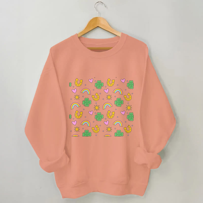 Plus Size Pink Heart Sweatshirt