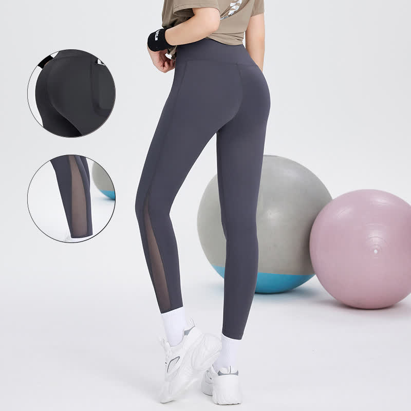 Plusock Plus Size High Waist Mesh Stitching Yoga Legging - image 0