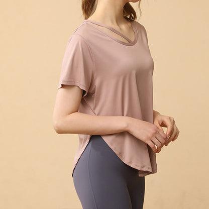 Plusock Plus Size Loose Breathable Quick Dry Yoga Short Sleeves - image 2