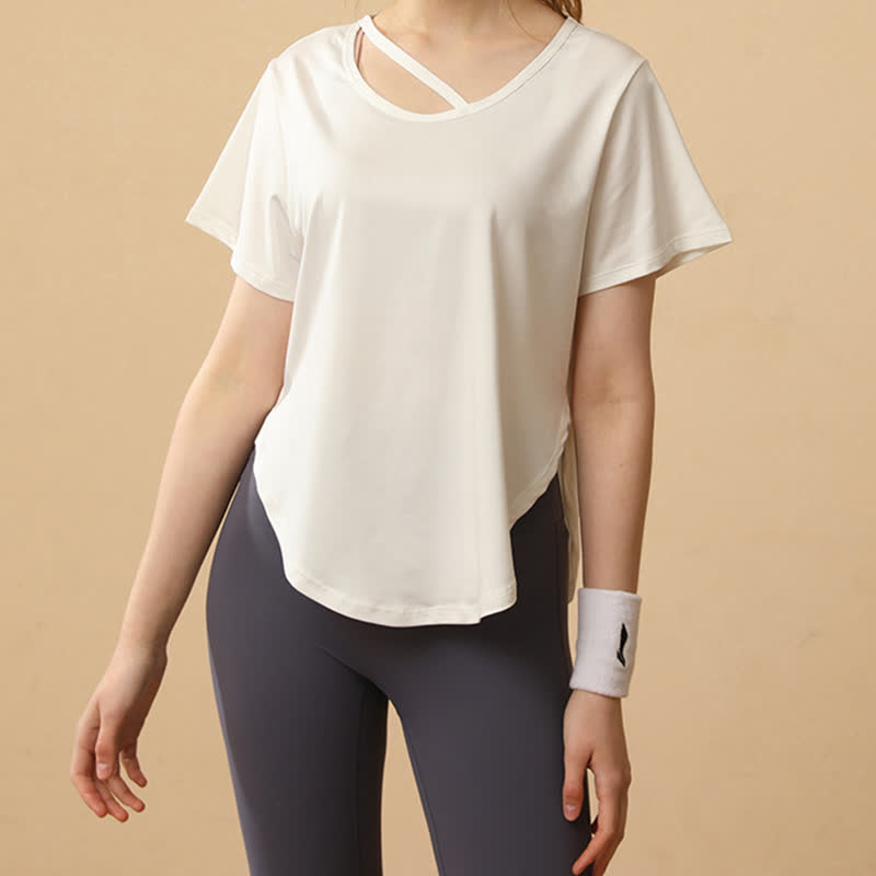 Plusock Plus Size Loose Breathable Quick Dry Yoga Short Sleeves - image 7
