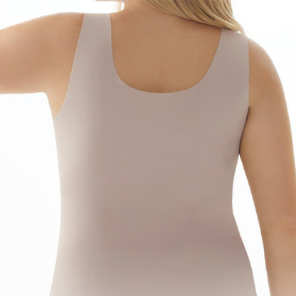 Plus Size Lace Neck Padded Wireless Tank Top