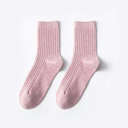 Plusock Solid Color Casual Cotton Quarter Socks(6 Pairs)