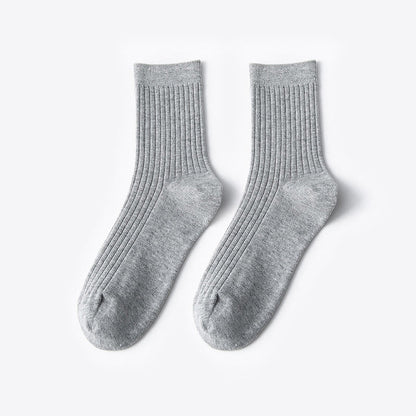 Plusock Solid Color Casual Cotton Quarter Socks(6 Pairs)