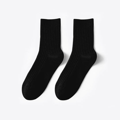 Plusock Solid Color Casual Cotton Quarter Socks(6 Pairs)