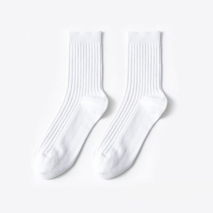 Plusock Solid Color Casual Cotton Quarter Socks(6 Pairs)