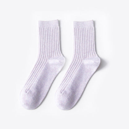 Plusock Solid Color Casual Cotton Quarter Socks(6 Pairs)