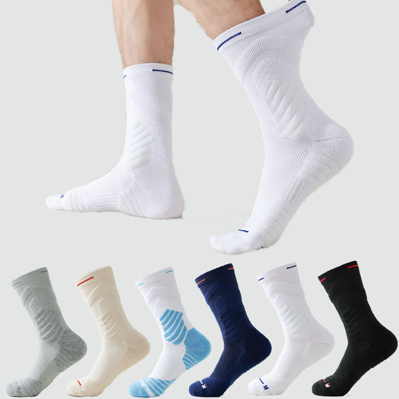 Plus Size Anti Friction Quarter Compression Socks(6 Pairs) - Multicolor - EU40-44(US7-10) - image 0