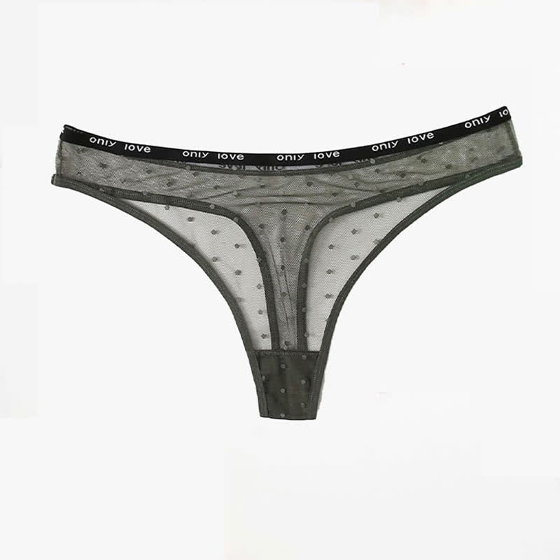 Sexy Mesh Polka Dot Thong(3 Packs)