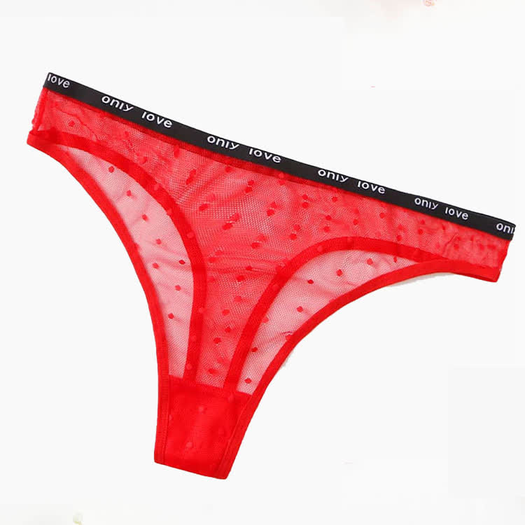 Sexy Mesh Polka Dot Thong(3 Packs)