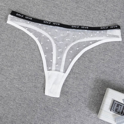 Sexy Mesh Polka Dot Thong(3 Packs)