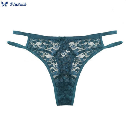 Sexy Transparent Lace Waist Hollow Thong(3 Packs)