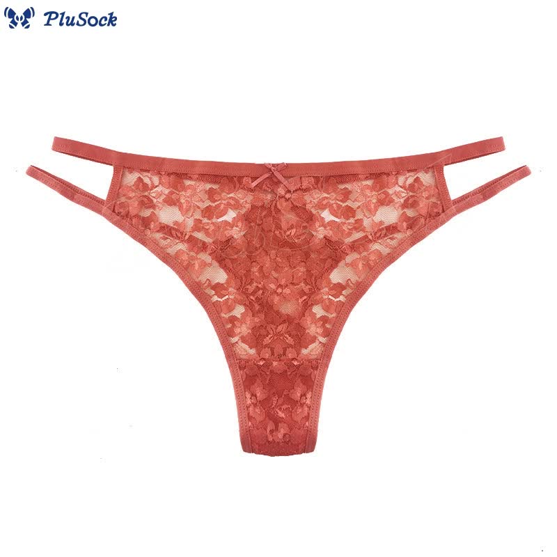 Sexy Transparent Lace Waist Hollow Thong(3 Packs)