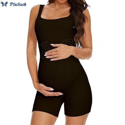 Solid Color Maternity Shapewear Bodysuit
