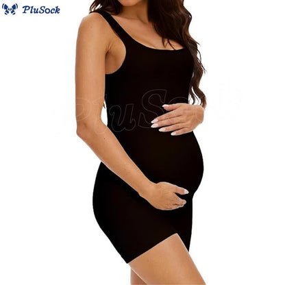 Solid Color Maternity Shapewear Bodysuit