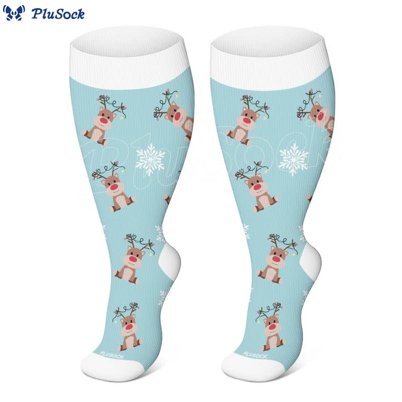 FREE Today: Plus Size Cute Elk Compression Socks