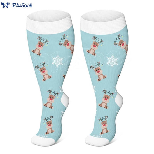 FREE Today: Plus Size Cute Elk Compression Socks