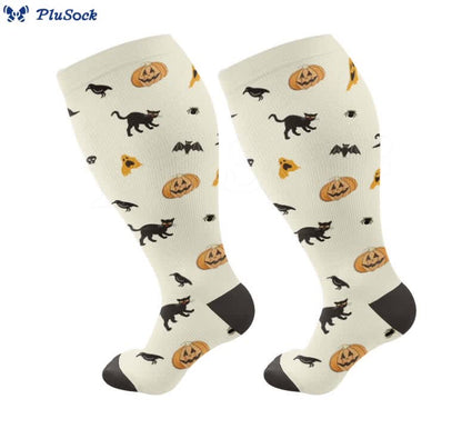 FREE Today: Plus Size Halloween Cat Compression Socks
