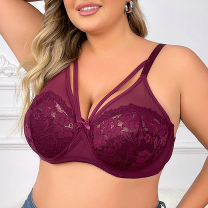 Plunge Ultra-thin Double-breasted Underwire Lace Bra