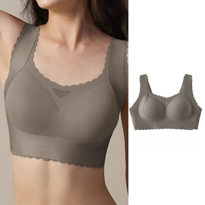 Wavy Edge Full Cup Thin Push Up Wireless Bra