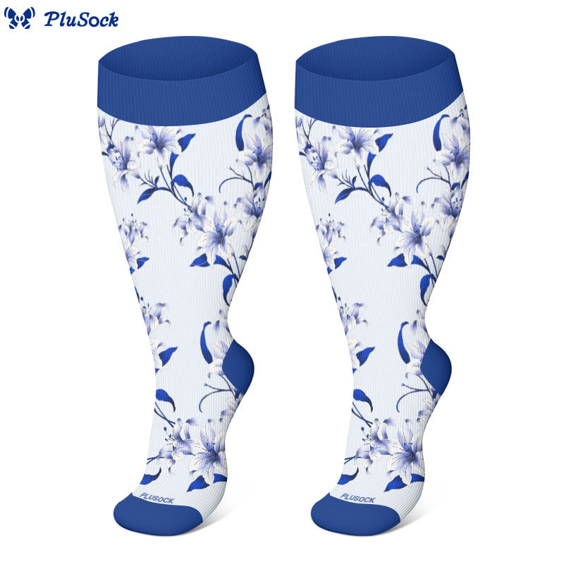 Plus Size Blossom Compression Socks