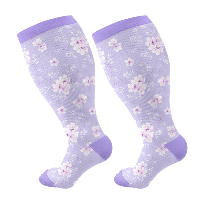 Plusock Plus Size Blossom Compression Socks - image 5