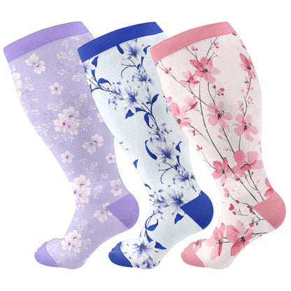 Plusock Plus Size Blossom Compression Socks(3 Pairs) - image 10