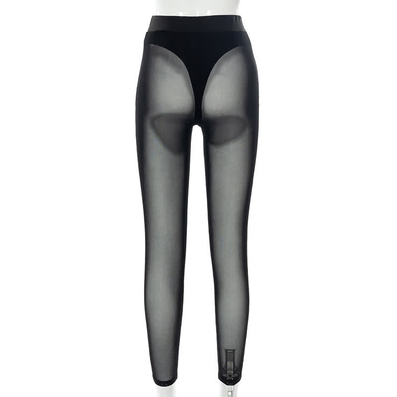 Sexy High Waist See Through Mesh Hip Lifting Shaping Hosiery