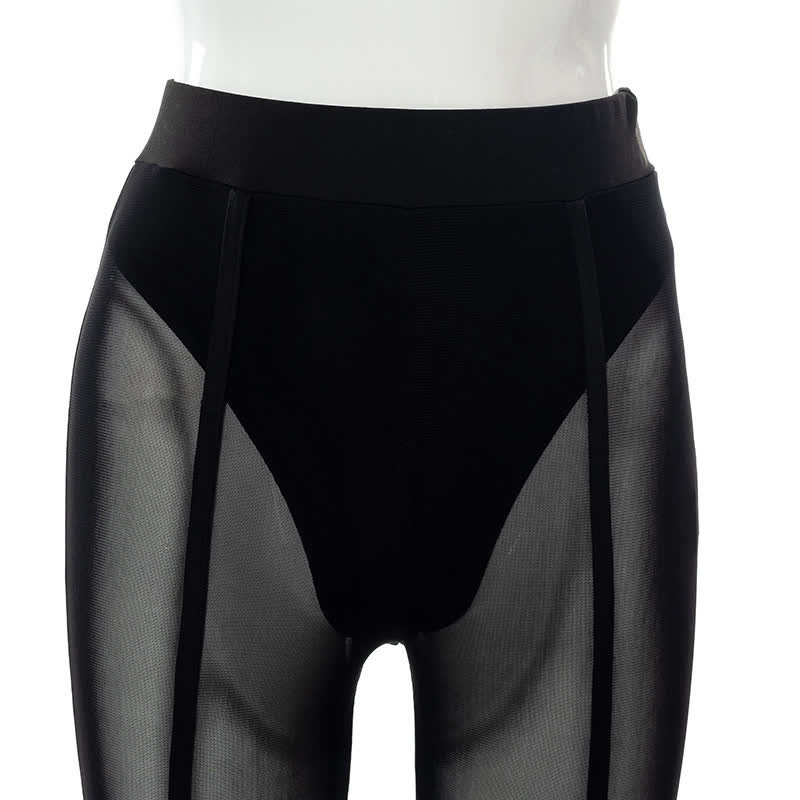 Sexy High Waist See Through Mesh Hip Lifting Shaping Hosiery