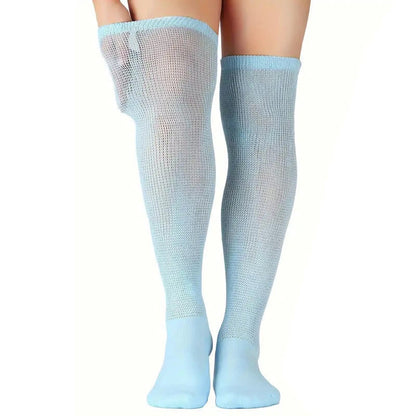 Plusock Solid Color Diabetic Thigh High Socks