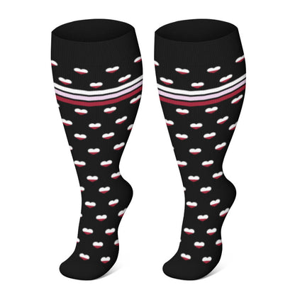 Plusock Plus Size Black Brown Compression Socks - Heart - 4XL - image 4
