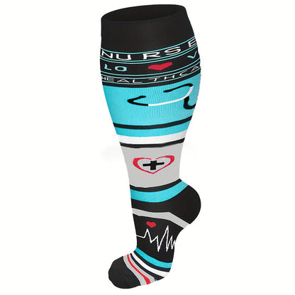 Plusock Plus Size Medical Devices Pattern Compression Socks - image 2