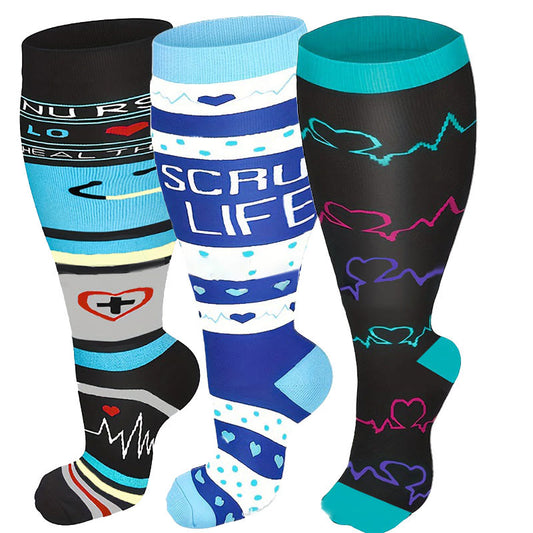 Plusock Plus Size Medical Devices Pattern Compression Socks - image 0