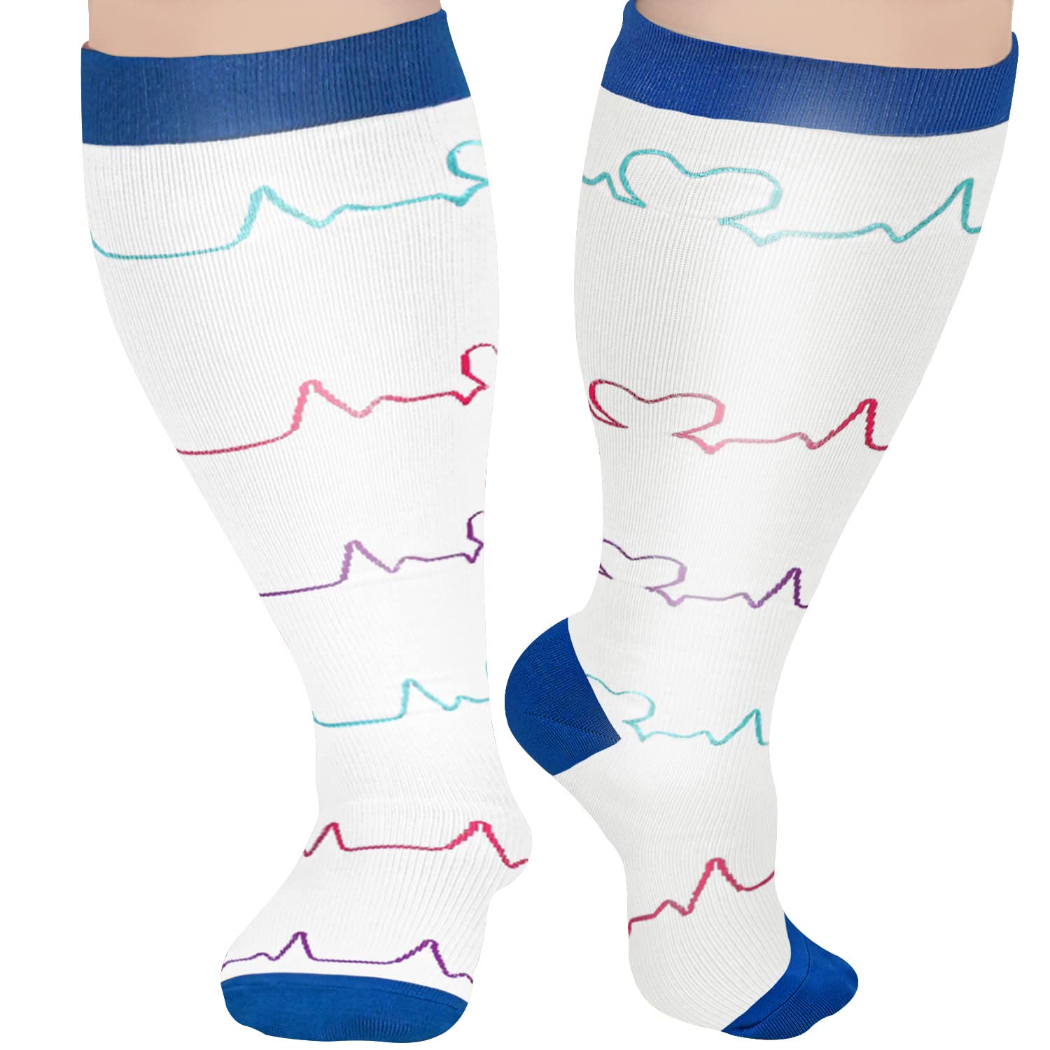 Plusock Plus Size Medical Devices Pattern Compression Socks - image 4