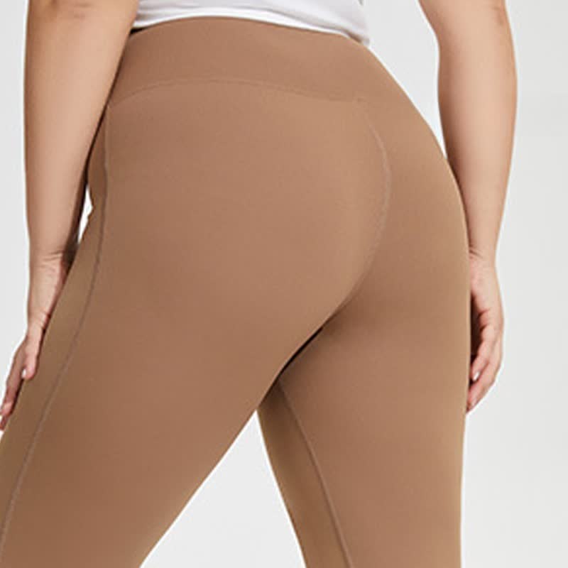 Plusock Solid Color Stretchy Yoga Flare Pants - image 4